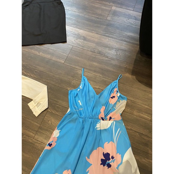 Yumi Kim Floral Blue Spaghetti Strap Dress ~M - Picture 4 of 5